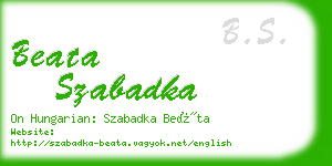 beata szabadka business card